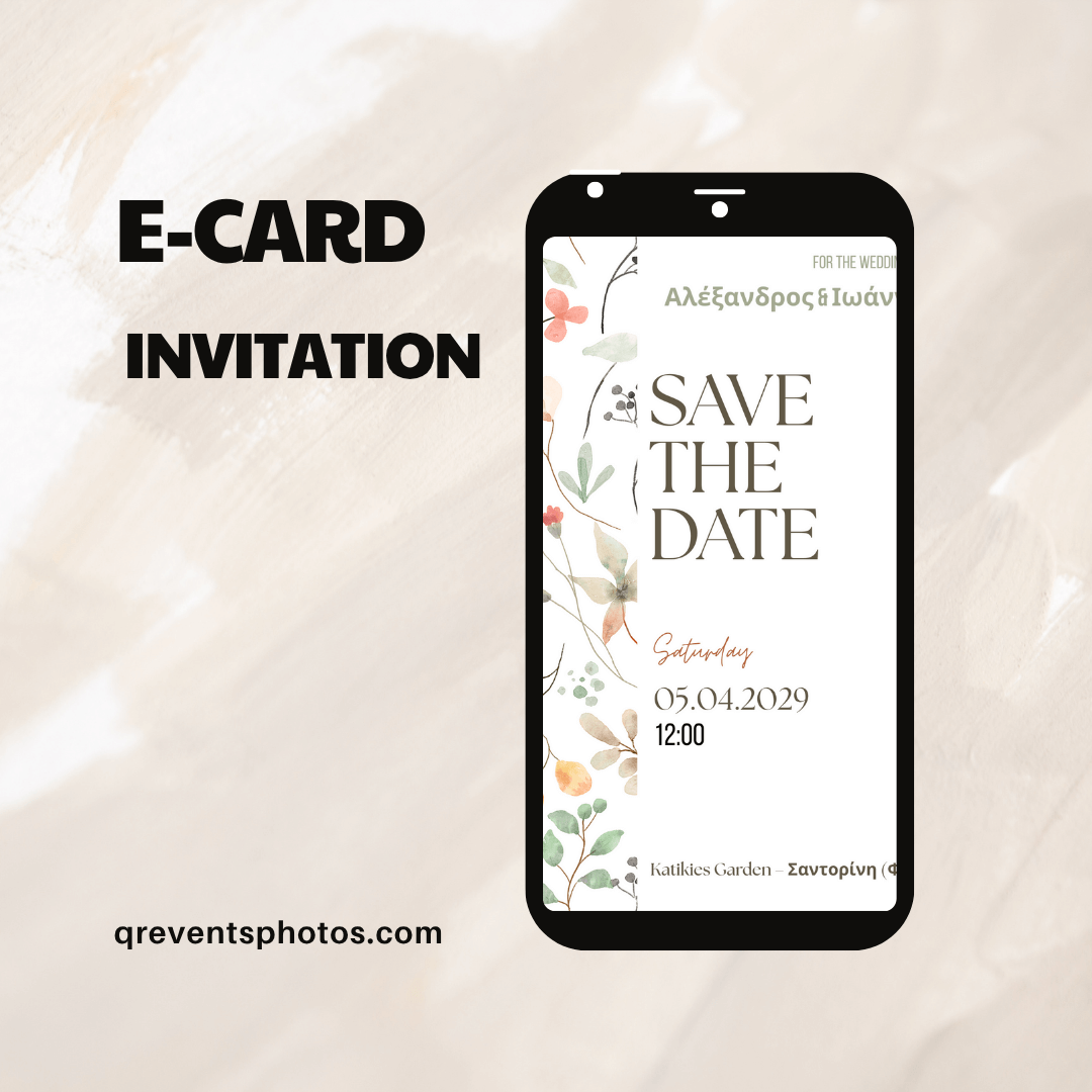 Spring Floral Save the Date Wedding E-Card