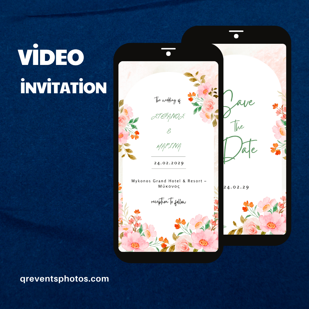 Romantic Floral Wedding Video Invitation