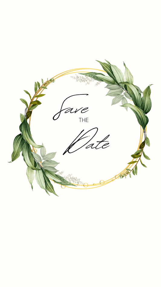 Ηλεκτρονικό Προσκλητήριο Γάμου Βίντεο - Greenery Wreath Wedding Invitation